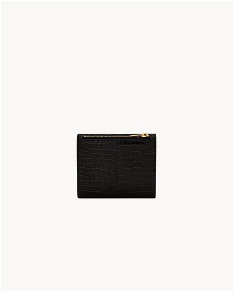 ysl crocodile leather jacket|Saint Laurent Uptown Compact Wallet In Crocodile.